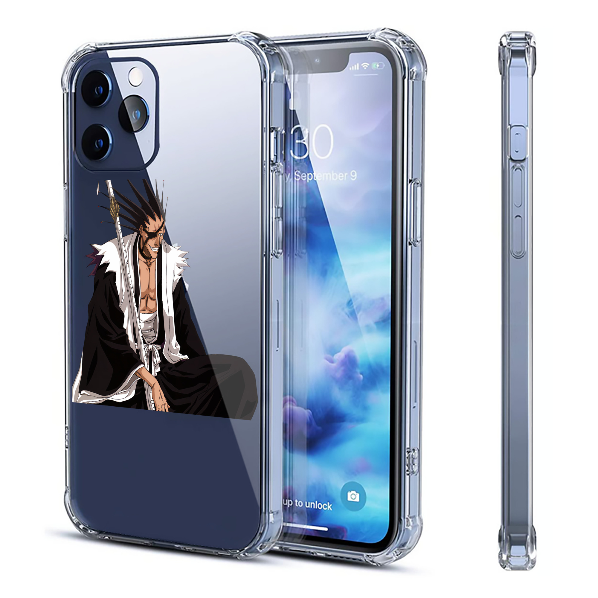 （画像用） ブリーチ ざらき けんぱち BLEACH Zaraki Kenpachi 【iPhone 12シリーズ対応】透明スマホケース（クリアソフトケース）